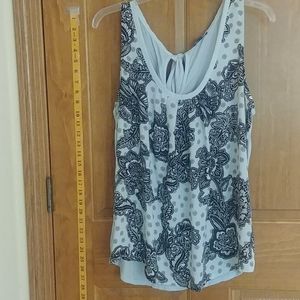 Paisley Pleated Scoop Neck Tank